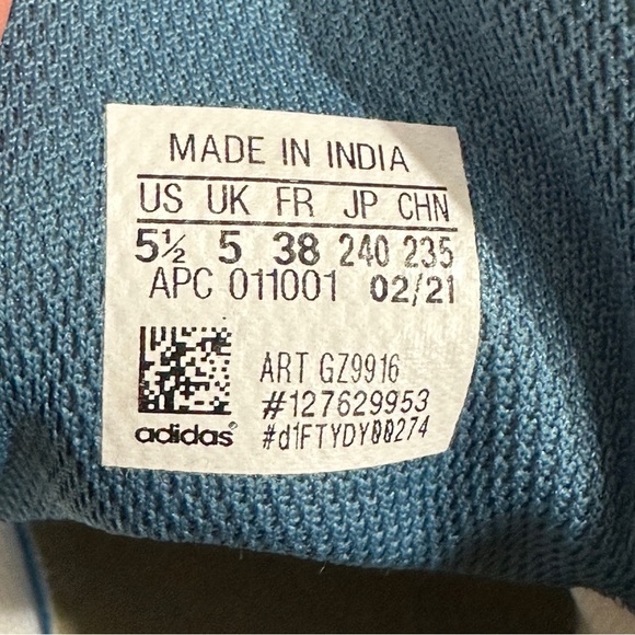 Adidas Sam Smith size 5.5 sneakers, white/blue low top sneakers, leather - Picture 8 of 8